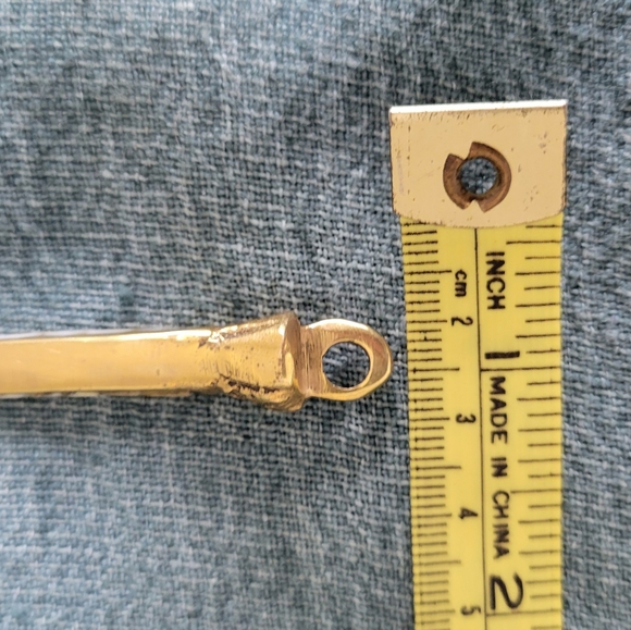 BRASS AND SHELL Inlay 3" Pendant - Picture 7 of 7